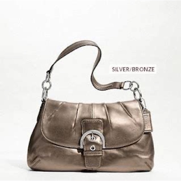 New w/Tags Coach Gold BRONZE LEATHER FLAP F17217 BELOW $348 Retail-SOLD OUT-RARE - Picture 6 of 7